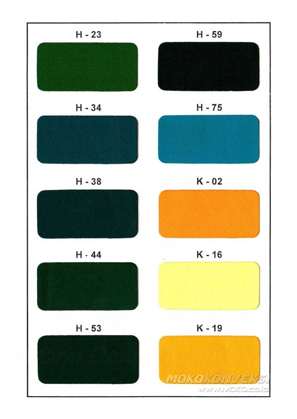 Katalog Warna Kain Hi-sofy Drill Untuk Model Kemeja Seragam Terbaru
